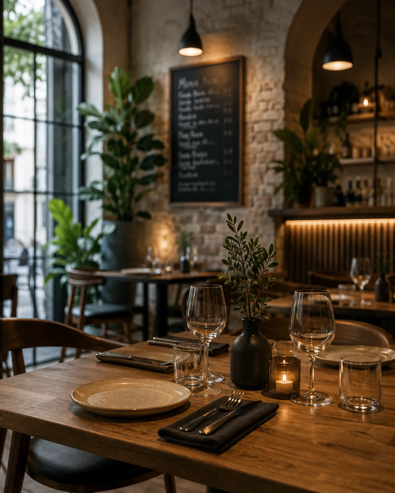 Interno ristorante, visuale editoriale per contenuti commerciali
